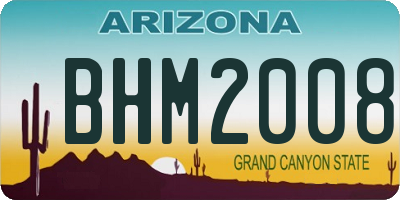 AZ license plate BHM2008