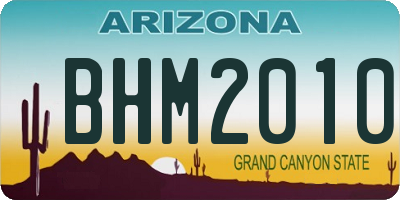 AZ license plate BHM2010