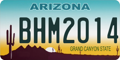 AZ license plate BHM2014