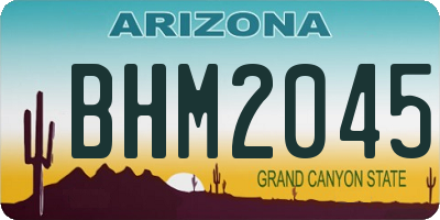 AZ license plate BHM2045