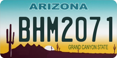 AZ license plate BHM2071