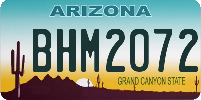 AZ license plate BHM2072