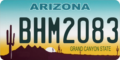 AZ license plate BHM2083