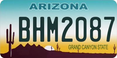 AZ license plate BHM2087