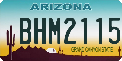 AZ license plate BHM2115