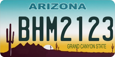 AZ license plate BHM2123