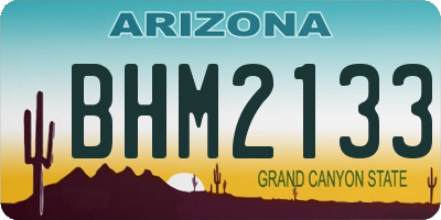 AZ license plate BHM2133
