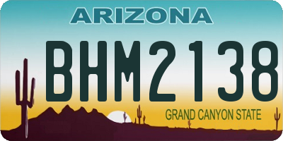 AZ license plate BHM2138