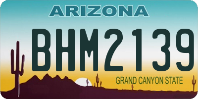 AZ license plate BHM2139