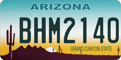 AZ license plate BHM2140