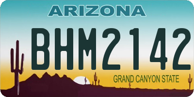 AZ license plate BHM2142
