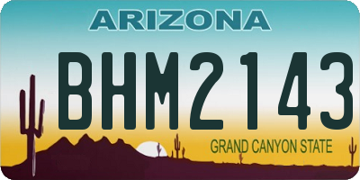 AZ license plate BHM2143
