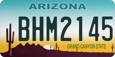 AZ license plate BHM2145