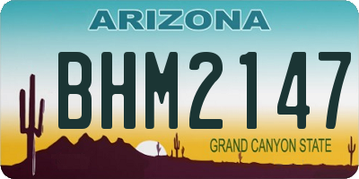AZ license plate BHM2147