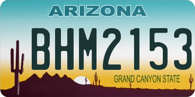 AZ license plate BHM2153