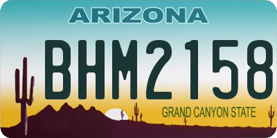 AZ license plate BHM2158