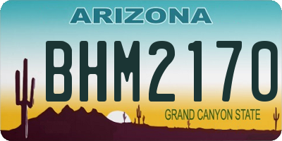 AZ license plate BHM2170