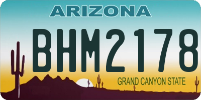 AZ license plate BHM2178