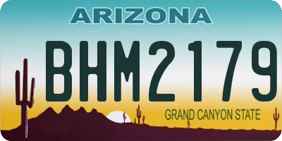 AZ license plate BHM2179