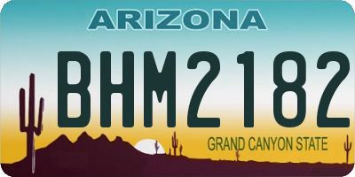 AZ license plate BHM2182