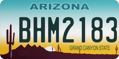 AZ license plate BHM2183