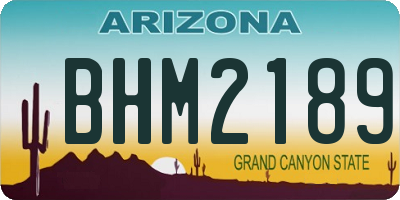 AZ license plate BHM2189
