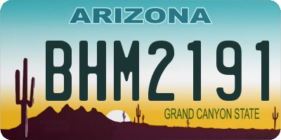 AZ license plate BHM2191
