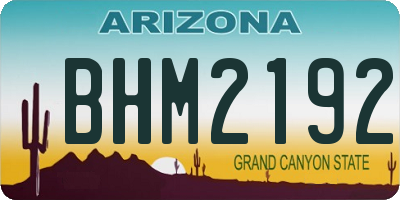 AZ license plate BHM2192