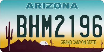 AZ license plate BHM2196