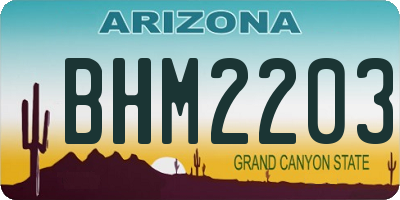 AZ license plate BHM2203