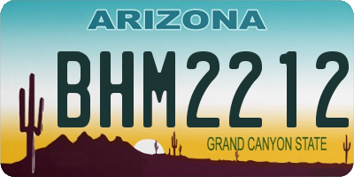AZ license plate BHM2212