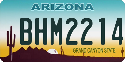 AZ license plate BHM2214