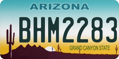AZ license plate BHM2283