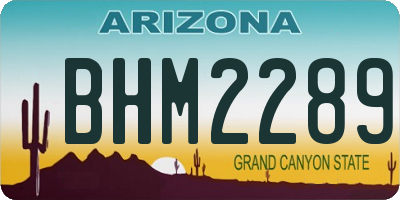 AZ license plate BHM2289