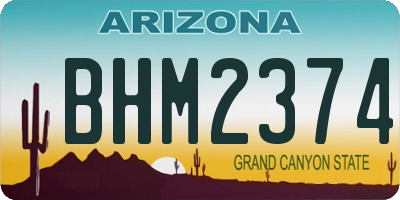 AZ license plate BHM2374