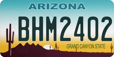 AZ license plate BHM2402