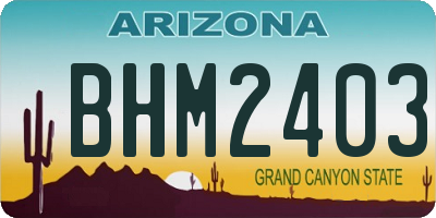 AZ license plate BHM2403