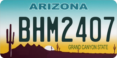 AZ license plate BHM2407
