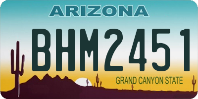 AZ license plate BHM2451
