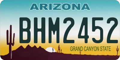 AZ license plate BHM2452