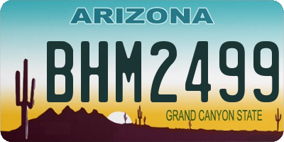 AZ license plate BHM2499