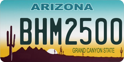 AZ license plate BHM2500