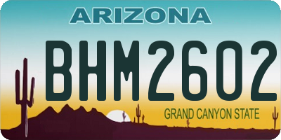 AZ license plate BHM2602