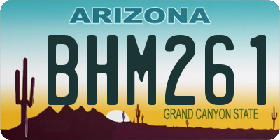 AZ license plate BHM261