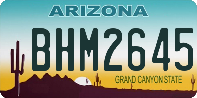 AZ license plate BHM2645
