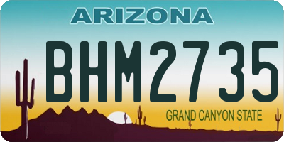 AZ license plate BHM2735