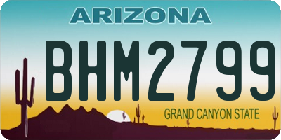 AZ license plate BHM2799