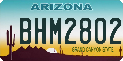 AZ license plate BHM2802
