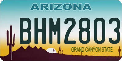 AZ license plate BHM2803