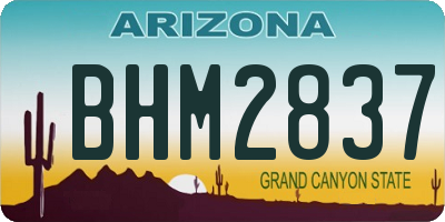 AZ license plate BHM2837